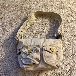 Vintage GAP Y2K Khaki Canvas Cargo Utility Shoulder Bag – 2004